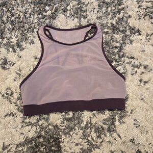 Diadora Luxe Collection High-Neck Mesh Sports Bra | Size Large | Burgundy
